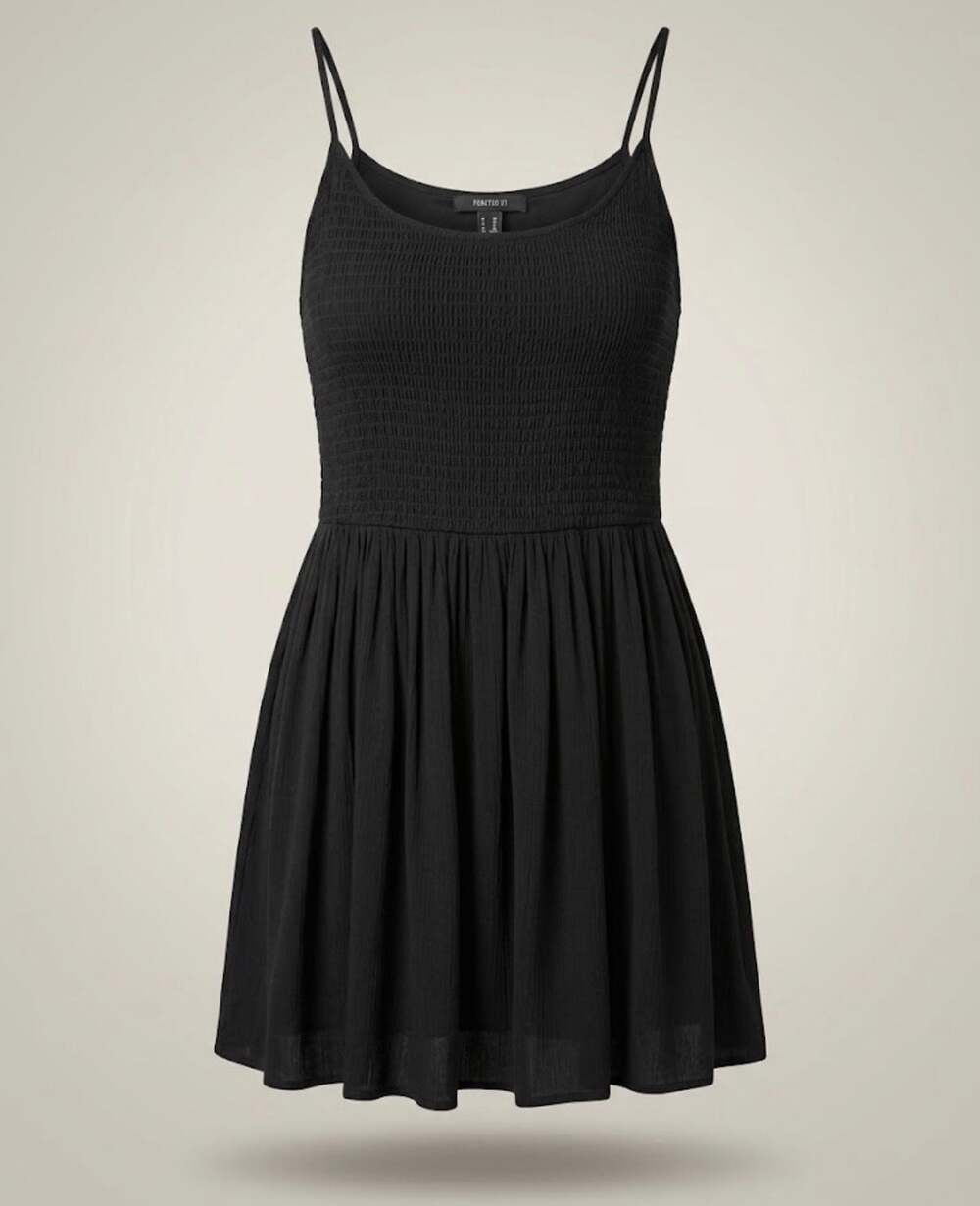 Forever 21 Black Smocked Tank Mini Dress